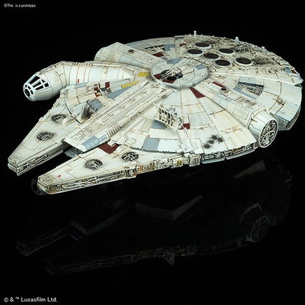 BANDAI - Millennium Falcon 1/144 Plastic Model Kit, from Star Wars Character Line - Hobby Recreation Products