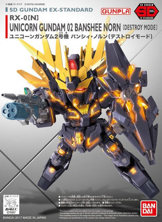 Bandai - RX-O[N] Unicorn Gundam 02 Banshee Norn SD Model Kit, from Ex-Standard - Hobby Recreation Products