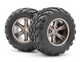 BlackZon - Assembled Wheel/Tire (Dark Grey), Warrior - Hobby Recreation Products