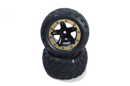 BlackZon - Slyder ST Wheels/Tires Assembled (Black/Gold) - Hobby Recreation Products
