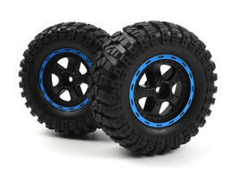BlackZon - Smyter Desert Wheels/Tires Assembled (Black/Blue) - Hobby Recreation Products