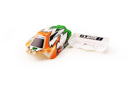 Carisma - GT24B Painted and Decorated Buggy Body; Orange / Green - Hobby Recreation Products