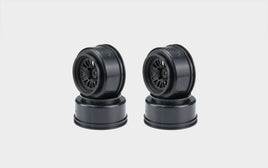 Carisma - Multi Spoke Rear Drag Spec Racing Wheels BLK (4) 12mm Hex - Hobby Recreation Products