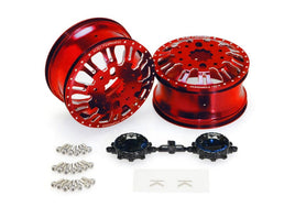 CEN Racing - KG1 KD004 Duel Rear Dually Wheel (Red Anodized, 2pcs, w/Cap & Decal, Screws) - Hobby Recreation Products