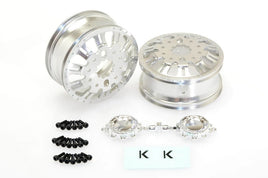 CEN Racing - KG1 KD004 Duel Rear Dually Wheel, Silver Anodized, 2pcs, with Cap, Decal, and Screws - Hobby Recreation Products