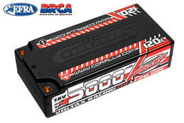 Corally - 5000mAh - 7.6v 2S Voltrax Shorty Hardcase Lipo Battery - 4mm Bullets - Hobby Recreation Products