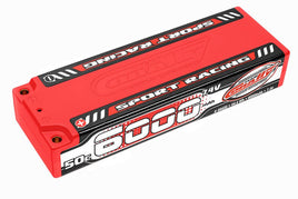 Corally - 6000mAh 7.4v 2S 50C Hardcase Sport Racing LiPo Battery - 4mm bullets - Hobby Recreation Products