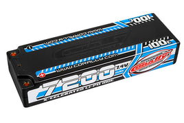 Corally - 7200mAh 7.4v 2S 100C X-Celerated Hardcase Lipo Battery - 4mm Bullets - Hobby Recreation Products