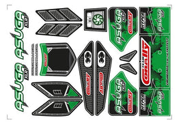 Corally - Body Decal Sheet, Asuga XLR, Green - Hobby Recreation Products