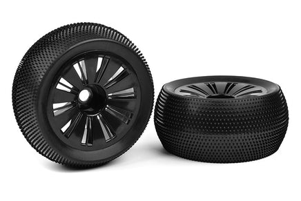 Corally - Off-Road 1/8 Monster Truggy Tires - Glued on Black Rims, for Shogun, Muraco - Hobby Recreation Products