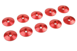 Corally - Red Aluminum Washer for M4 Flat Head Screws, OD=10mm, 10 pcs - Hobby Recreation Products