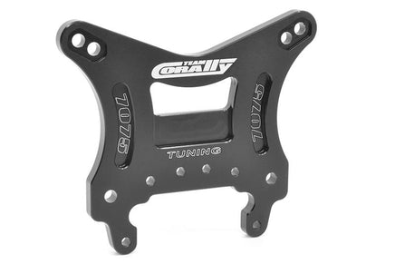 Corally - Shock Tower, Asuga XLR, Front, Swiss Made 7075 T6, 5mm, Hard Anodized, Black, Made In Italy - Hobby Recreation Products