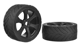 Corally - Sprint RXA, Asuga XLR Street Tires, Low Profile, Glued on Black Rims, 1 pair - Hobby Recreation Products