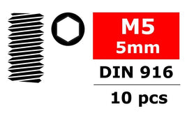 Corally - Steel Set Screws M5 x 5mm, Hex 10pcs - Hobby Recreation Products