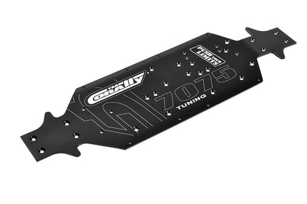 Corally - SWB Chassis for Buggies, Swiss Made 7075 T6 - 3mm Hard Anodized, Black - Hobby Recreation Products