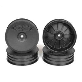 DE Racing - Slim Speedline Buggy Wheels, Front, Black, for Associated B6/B6D and Kyosho RB6 (4pcs) - Hobby Recreation Products