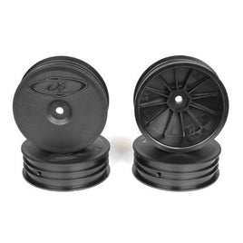 DE Racing - Slim Speedline Buggy Wheels, Front, Black, for TLR 22 3.0/4.0 (4pcs) - Hobby Recreation Products