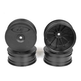 DE Racing - Speedline Buggy Wheels, Black, Front, for Losi 22-4 and Tekno EB410 (4pcs) - Hobby Recreation Products