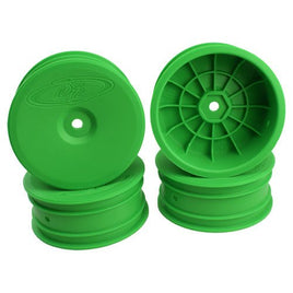DE Racing - Speedline Buggy Wheels for Associated B6.1 / Kyosho RB6 / Front / Green (4 pcs) - Hobby Recreation Products