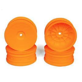 DE Racing - Speedline Buggy Wheels for Associated B6.1 / Kyosho RB6 / Front / Orange (4 pcs) - Hobby Recreation Products