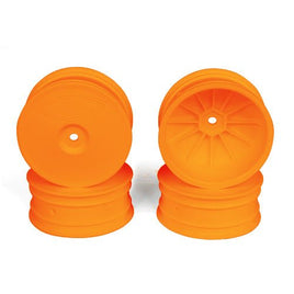 DE Racing - Speedline Buggy Wheels for Associated B64/B64D, TLR 22 3.0/4.0, Front, Orange (4pcs) - Hobby Recreation Products
