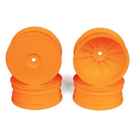 DE Racing - Speedline Buggy Wheels for TLR 22-4 / Tekno EB410 / Front / Orange (4 pcs) - Hobby Recreation Products