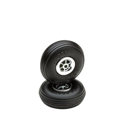Dubro - 1-3/4" Diameter Treaded Tires on Chrome Wheels 2/pkg - Hobby Recreation Products