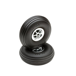 Dubro - 2-1/2" Diameter Treaded Tires on Chrome Wheels 2/pkg - Hobby Recreation Products