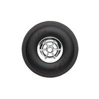 Dubro - 2-1/4" Diameter Treaded Tires on Chrome Wheels 2/pkg - Hobby Recreation Products