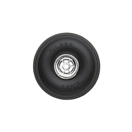 Dubro - 2" Diameter Treaded Tires on Chrome Wheels 2/pkg - Hobby Recreation Products