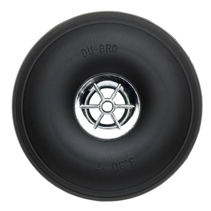 Dubro - 3-1/2" Diameter Treaded Tires on Chrome Wheels 2/pkg - Hobby Recreation Products