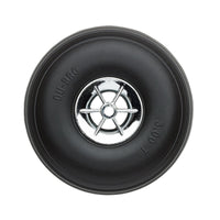Dubro - 3" Diameter Treaded Tires on Chrome Wheels 2/pkg - Hobby Recreation Products
