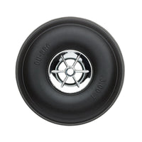 Dubro - 3" Diameter Treaded Tires on Chrome Wheels 2/pkg - Hobby Recreation Products