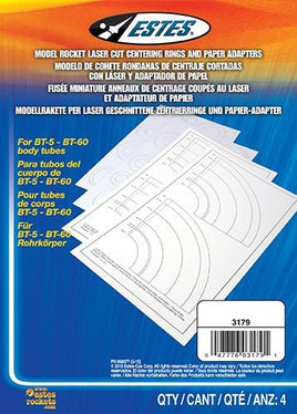 Estes Rockets - Laser Cut Centering Rings and Paper Adapters, for Model Rockets, (4pcs) - Hobby Recreation Products
