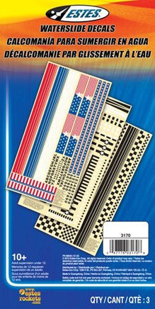 Estes Rockets - Waterslide Decal Set, for Model Rockets - Hobby Recreation Products
