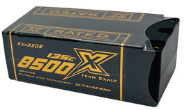 Exalt - 2S 7.4V 8500MAH 135C Fat Shorty w/5mm Bullets, X-Rated LiPo Battery Series - Hobby Recreation Products