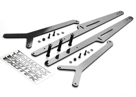Exotek Racing - 22S Ladder Wheelie Bar Set, Carbon Fiber, Extra Long, Adjustable - Hobby Recreation Products