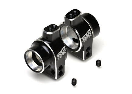 Exotek Racing - 22S Rear HD Hub Set, (1pr) 7075 Aluminum, Black and Silver - Hobby Recreation Products