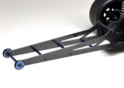 Exotek Racing - Carbon Fiber Wheelie Ladder Bar Set w/2 Wheels, Adjustable, compatible with 2wd Slash - Hobby Recreation Products