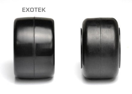 Exotek Racing - F1 1/10 Rear Belted Rubber Tires with Foam, 33X, Red-Soft - Hobby Recreation Products