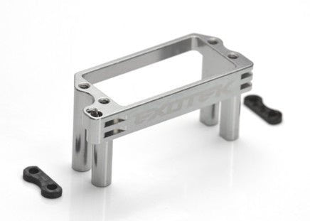 Exotek Racing - Tenacity Lasernut Heavy Duty Servo Mount, 7075 Anodized, Gun Metal - Hobby Recreation Products