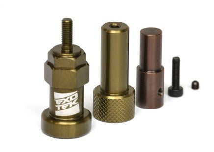 Exotek Racing - Tire Sander Arbor Set, for 12mm Hex (1/10), 14mm Hex (F1) and, 10mm Front Wheels - Hobby Recreation Products