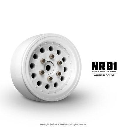 Gmade - 1.9 NR01 Beadlock Wheels (White) (2) - Hobby Recreation Products