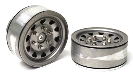 Gmade - 1.9 SR04 Beadlock Wheels (Uncoated Silver) (2) - Hobby Recreation Products