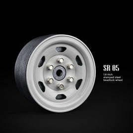 Gmade - 1.9 SR05 Beadlock Wheels (Gloss White) (2) - Hobby Recreation Products
