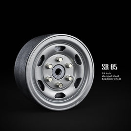 Gmade - 1.9 SR05 Beadlock Wheels (Semigloss Silver) (2) - Hobby Recreation Products