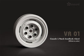 Gmade - 1.9 VR01 Beadlock Wheels (White) (2) - Hobby Recreation Products