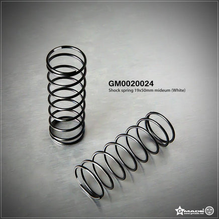 Gmade - Shock Spring 19X50mm Medium White (2) - Hobby Recreation Products