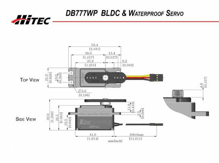 Hitec - DB777WP 32-Bit MCU, Low Profile Waterproof Servo .06/153oz @ 7.4V - Hobby Recreation Products