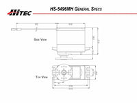Hitec - HS-5496MH Metal Gear High Voltage Digital Servo .15sec/104oz @ 7.4v - Hobby Recreation Products